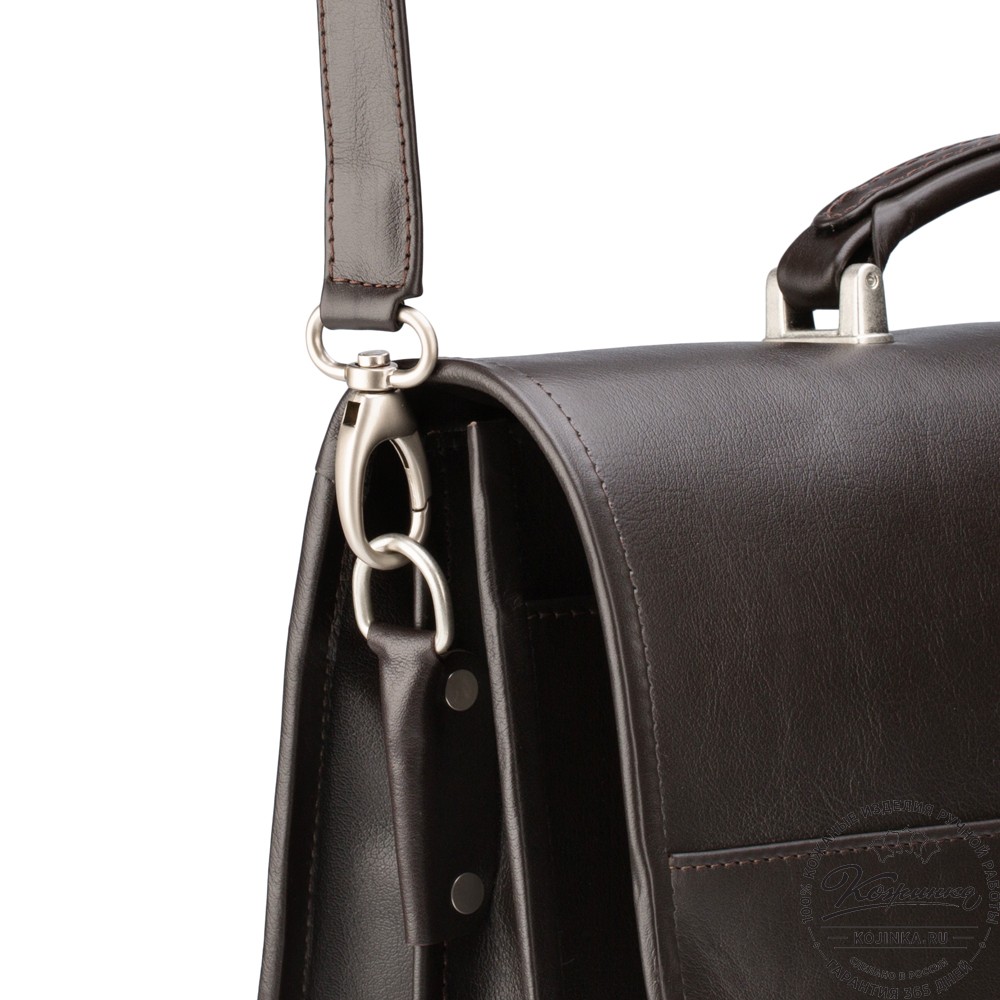 Кожаный портфель "Вильгельм" (тёмно-коричневый)