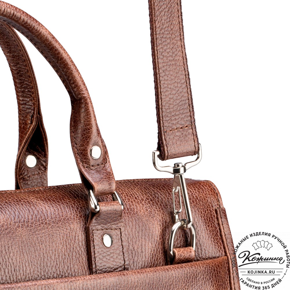 Кожаная деловая сумка "Вильямс" (светло-коричневая) 