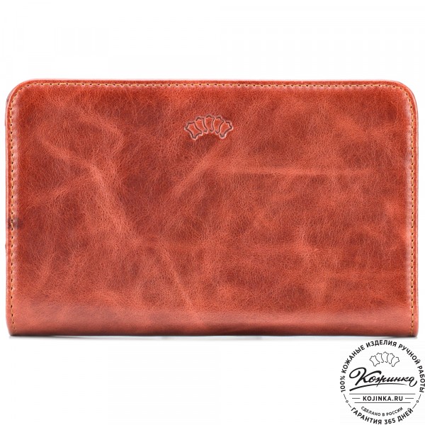 Кожаный клатч "Вилли" (рыжий антик). фото 1