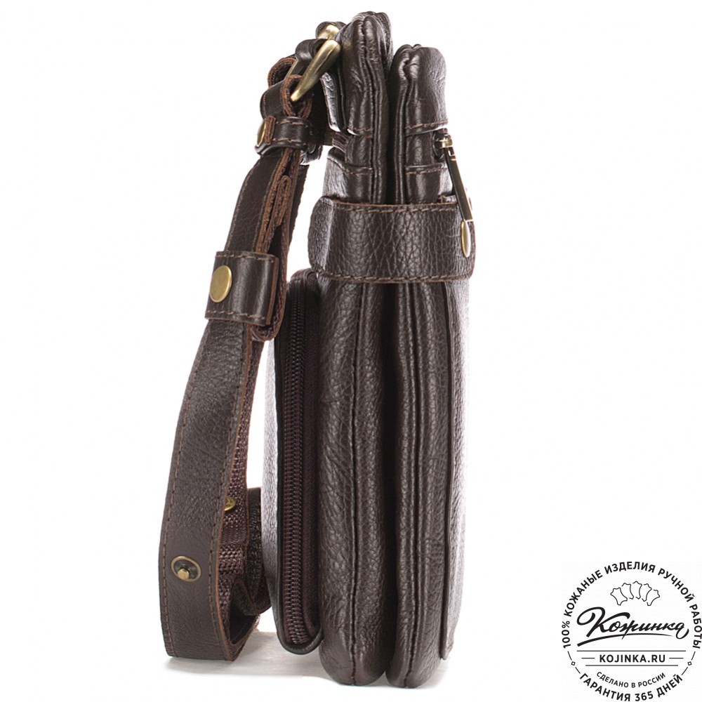 Кожаная сумка "Феликс" (тёмно-коричневая) 