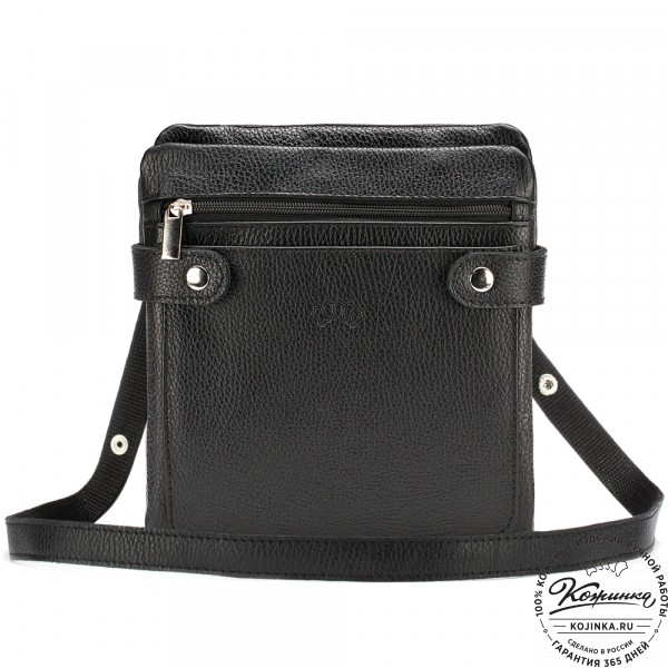 Кожаная сумка "Феликс" (чёрная) . фото 1