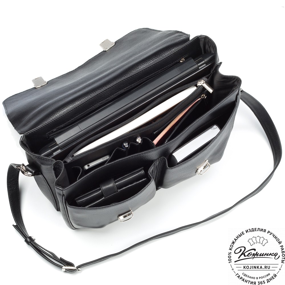 Кожаный портфель "Джозеф" (черный)