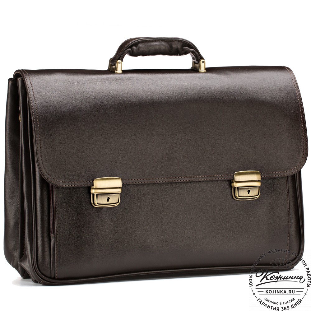 Кожаный портфель "Саймон" (тёмно-коричневый)