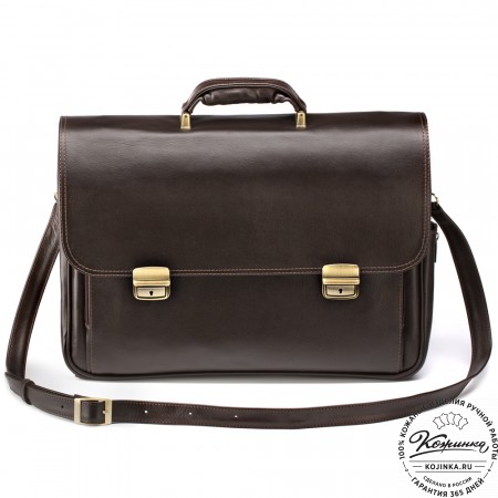 Кожаный портфель "Саймон" (тёмно-коричневый)