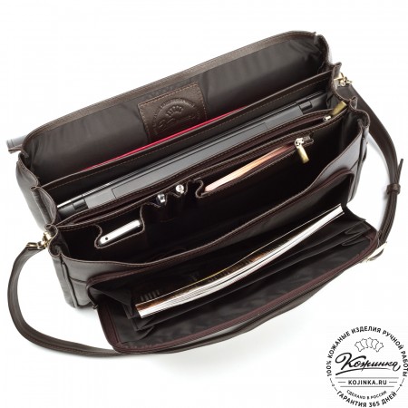 Кожаный портфель "Саймон" (тёмно-коричневый)