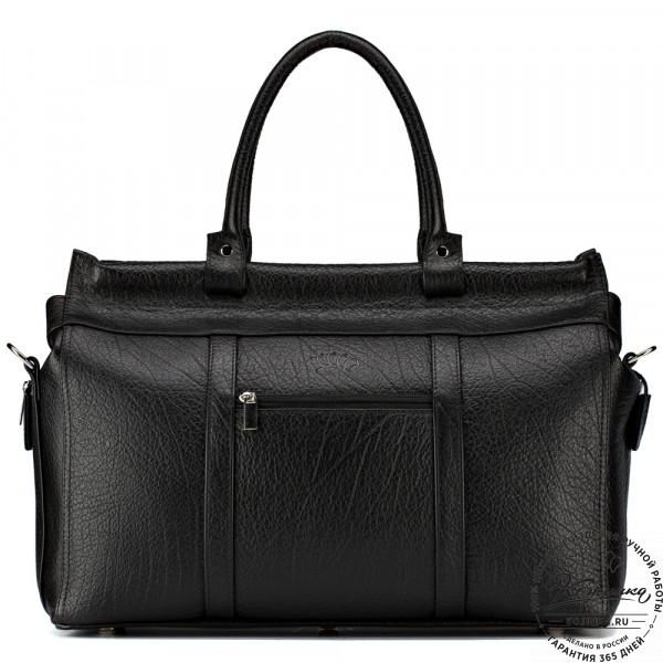 Кожаный городской саквояж "Фостер" (чёрный). фото 1