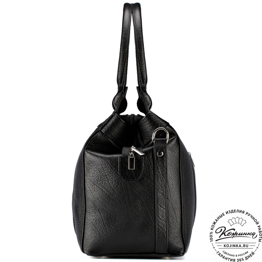 Кожаный городской саквояж "Фостер" (чёрный)