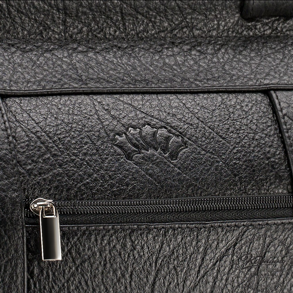 Кожаный городской саквояж "Фостер" (чёрный)