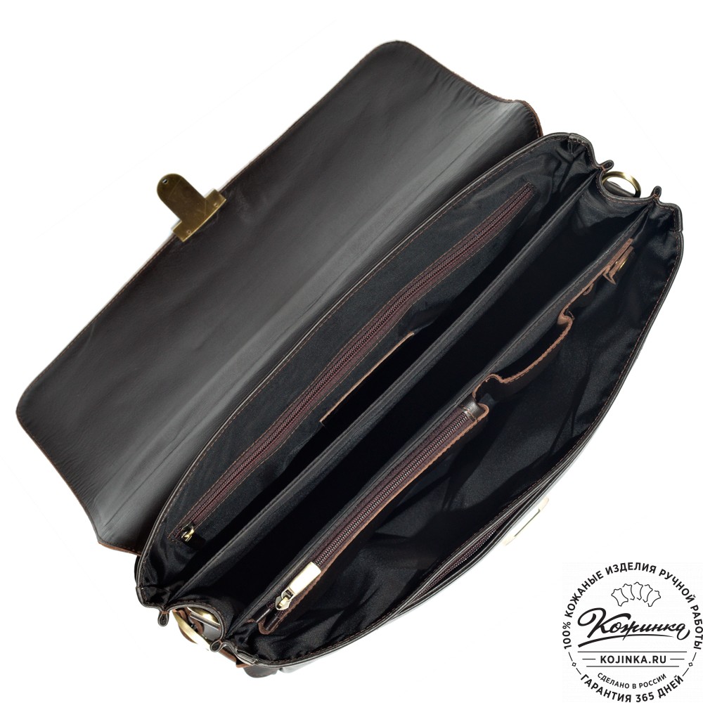 Кожаный портфель "Борменталь" (тёмно-коричневый)