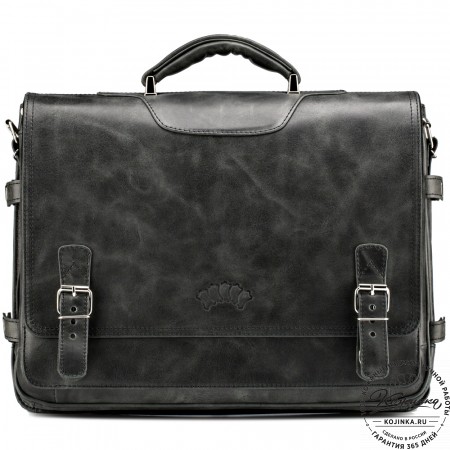Кожаный портфель "Арамис" (черный антик)
