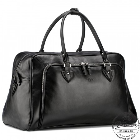 Кожаная дорожная сумка "Бруклин" (чёрная)