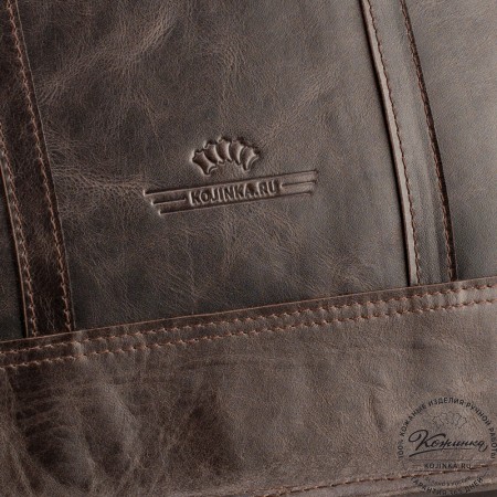 Кожаный рюкзак-сумка "Майкл" (тёмно-коричневый антик)