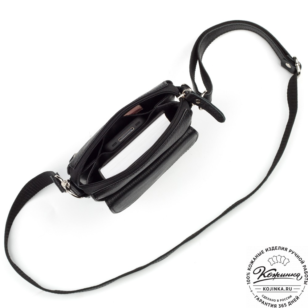 Кожаная сумка "Вуди" (чёрная)