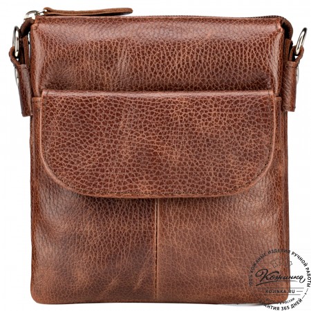 Кожаная сумка "Вуди" (светло-коричневая)