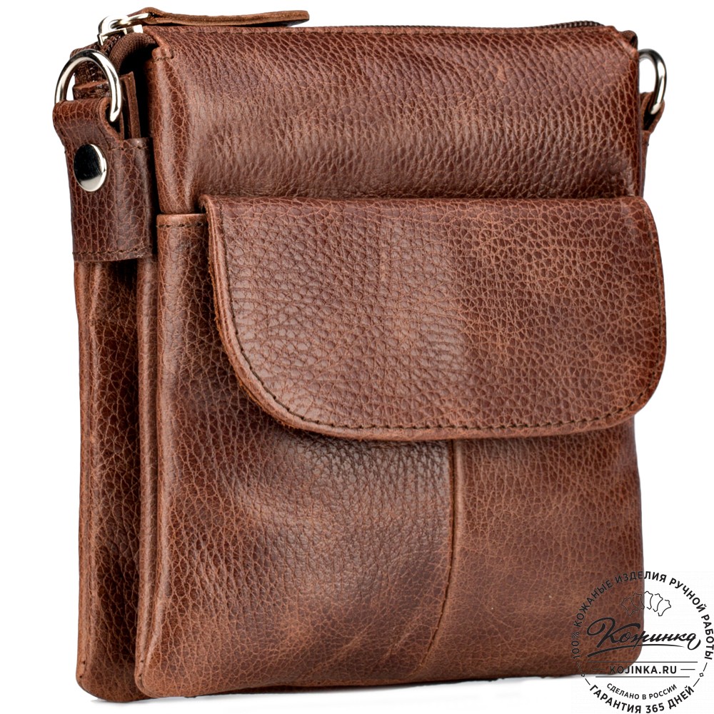 Кожаная сумка "Вуди" (светло-коричневая)