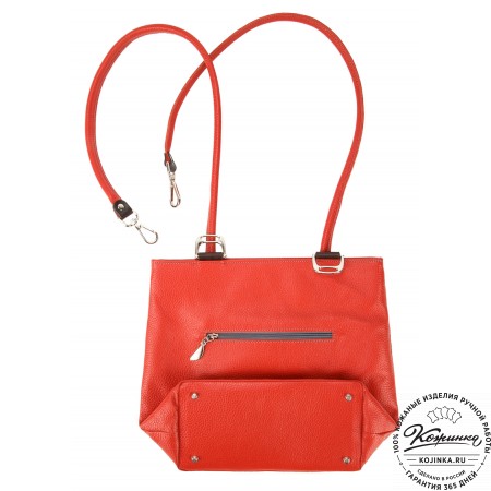 Женская кожаная сумка-рюкзак "Валентино" (красная)