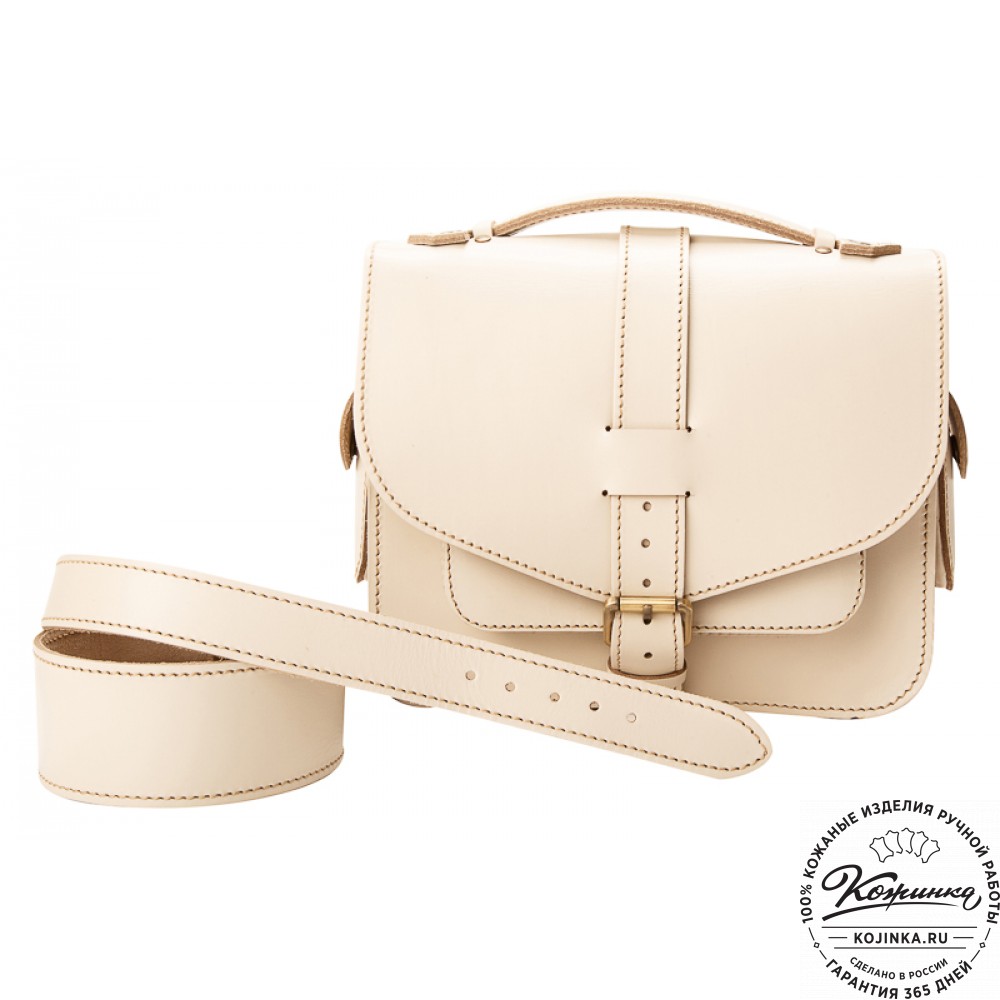 Кожаная  сумка "Виктория" (бежевая)