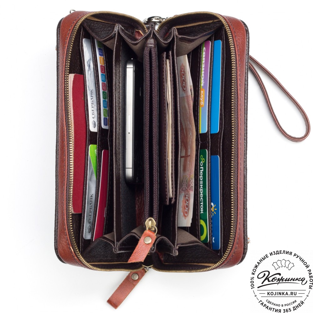 Кожаный клатч "Магадан" (коричневый) 