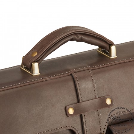 Кожаный портфель "Мирон" (тёмно-коричневый)