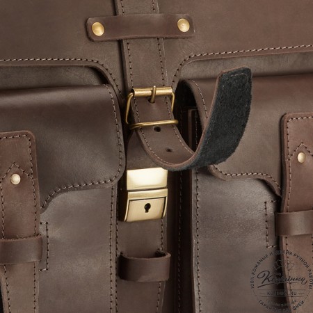 Кожаный портфель "Мирон" (тёмно-коричневый)