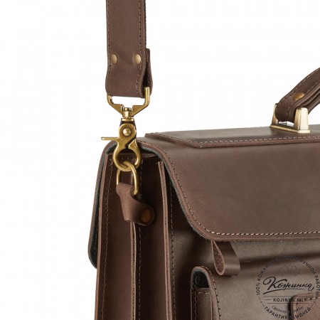 Кожаный портфель "Мирон" (тёмно-коричневый)