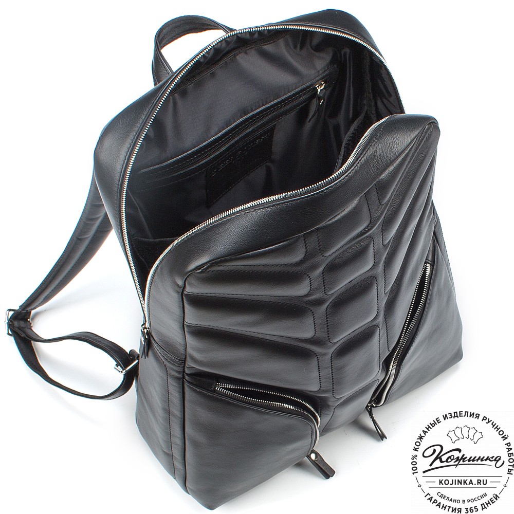 Кожаный рюкзак "Джейкоб" (чёрный)