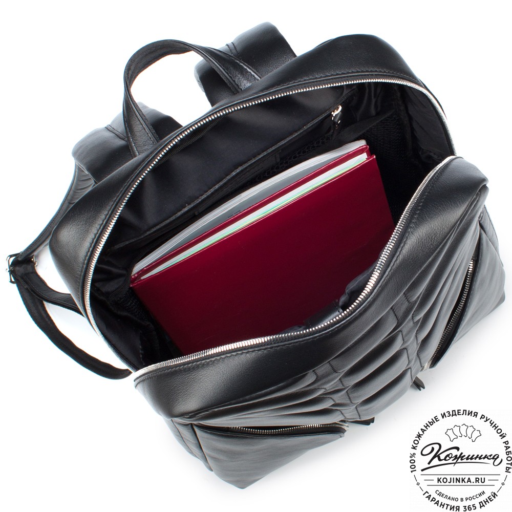 Кожаный рюкзак "Джейкоб" (чёрный)