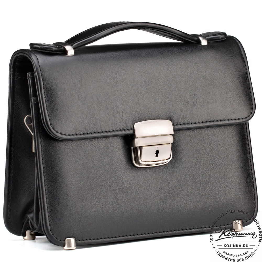 Кожаная барсетка "Вегас" (черная)