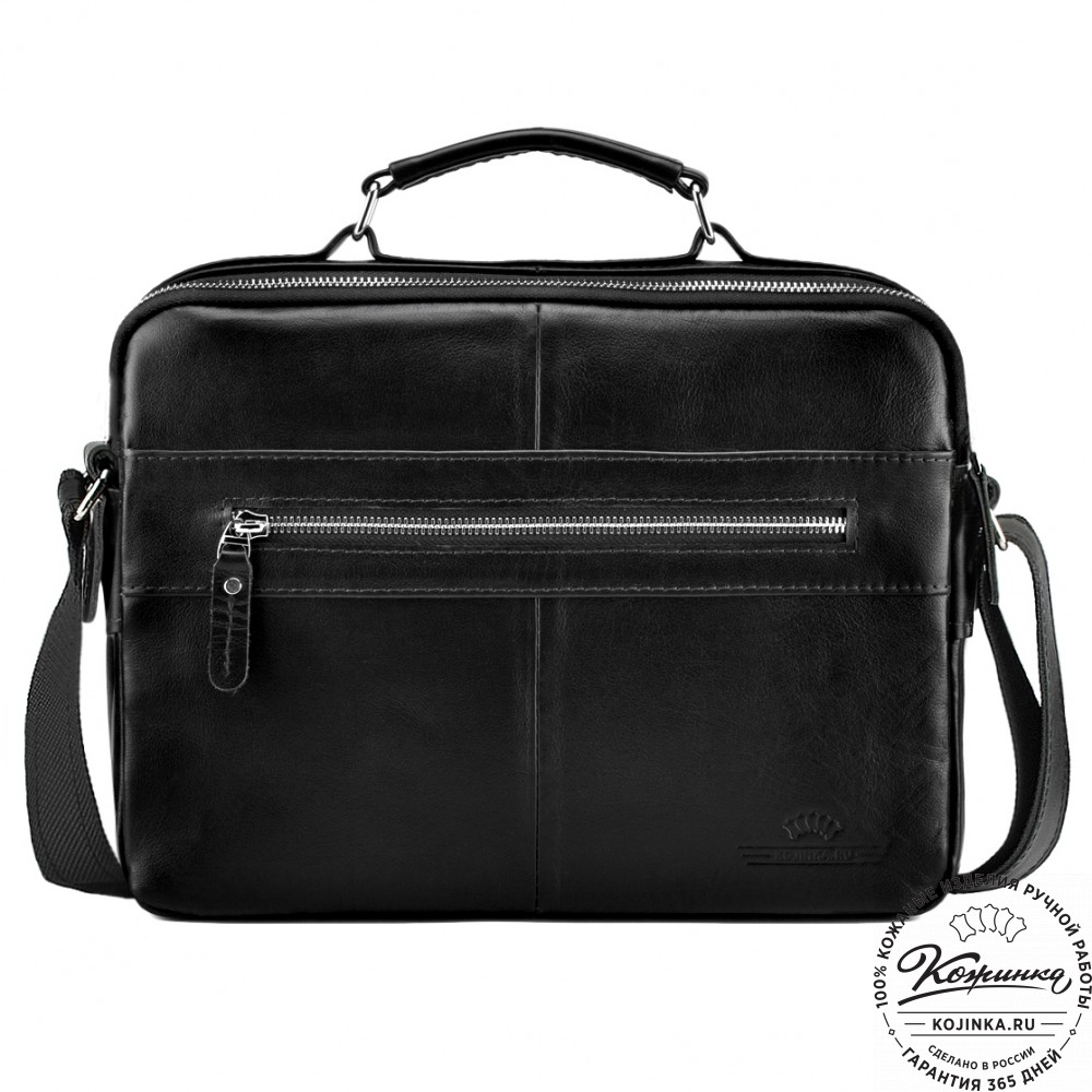 Кожаная сумка "Леон" (чёрная)