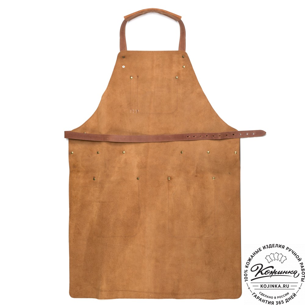 Кожаный фартук (коричневый) крейзи