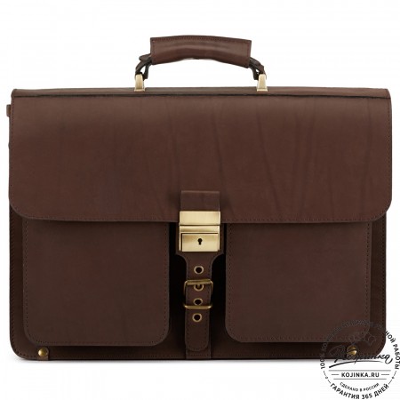 Кожаный портфель "Герман" (тёмно-коричневый)