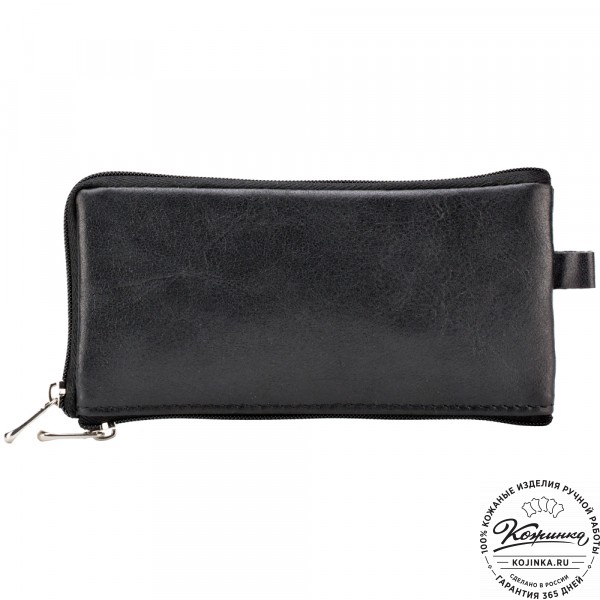 Кожаная ключница "Шанхай" (чёрная). фото 1