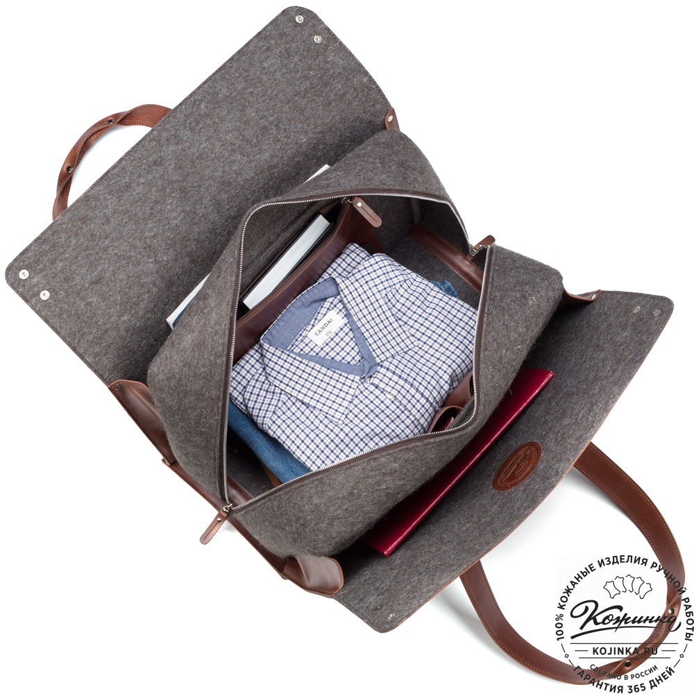 Кожаная дорожная сумка "Гамильтон" (коричневая)