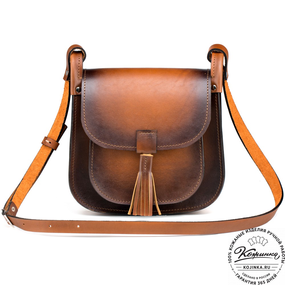 Женская кожаная сумка "Вестерн" (коричневая)