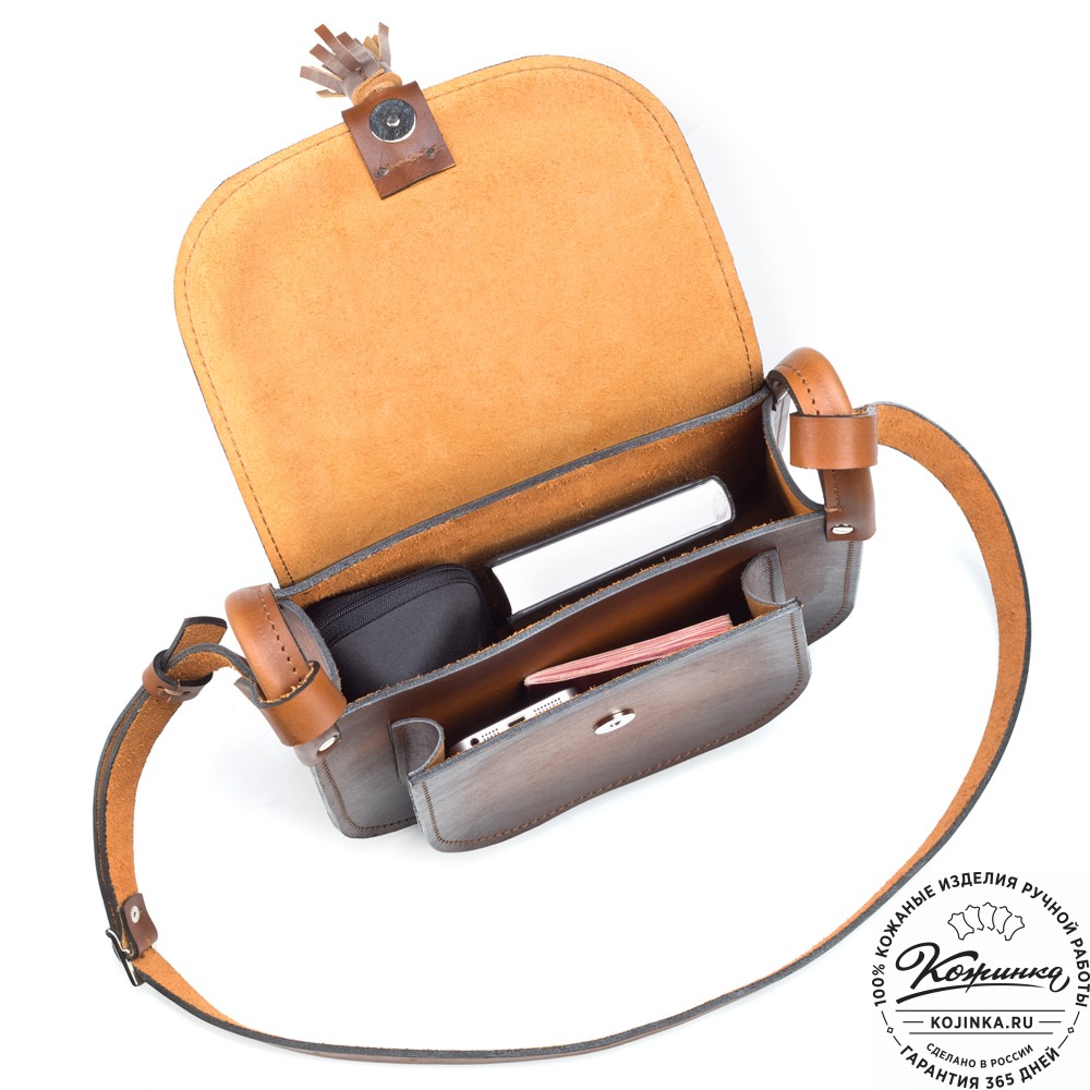 Женская кожаная сумка "Вестерн" (коричневая)