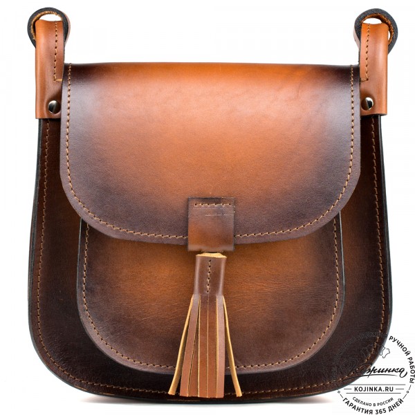 Женская кожаная сумка "Вестерн" (коричневая). фото 1