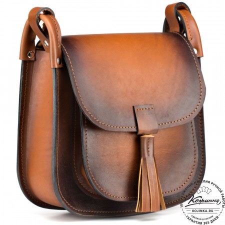 Женская кожаная сумка "Вестерн" (коричневая)