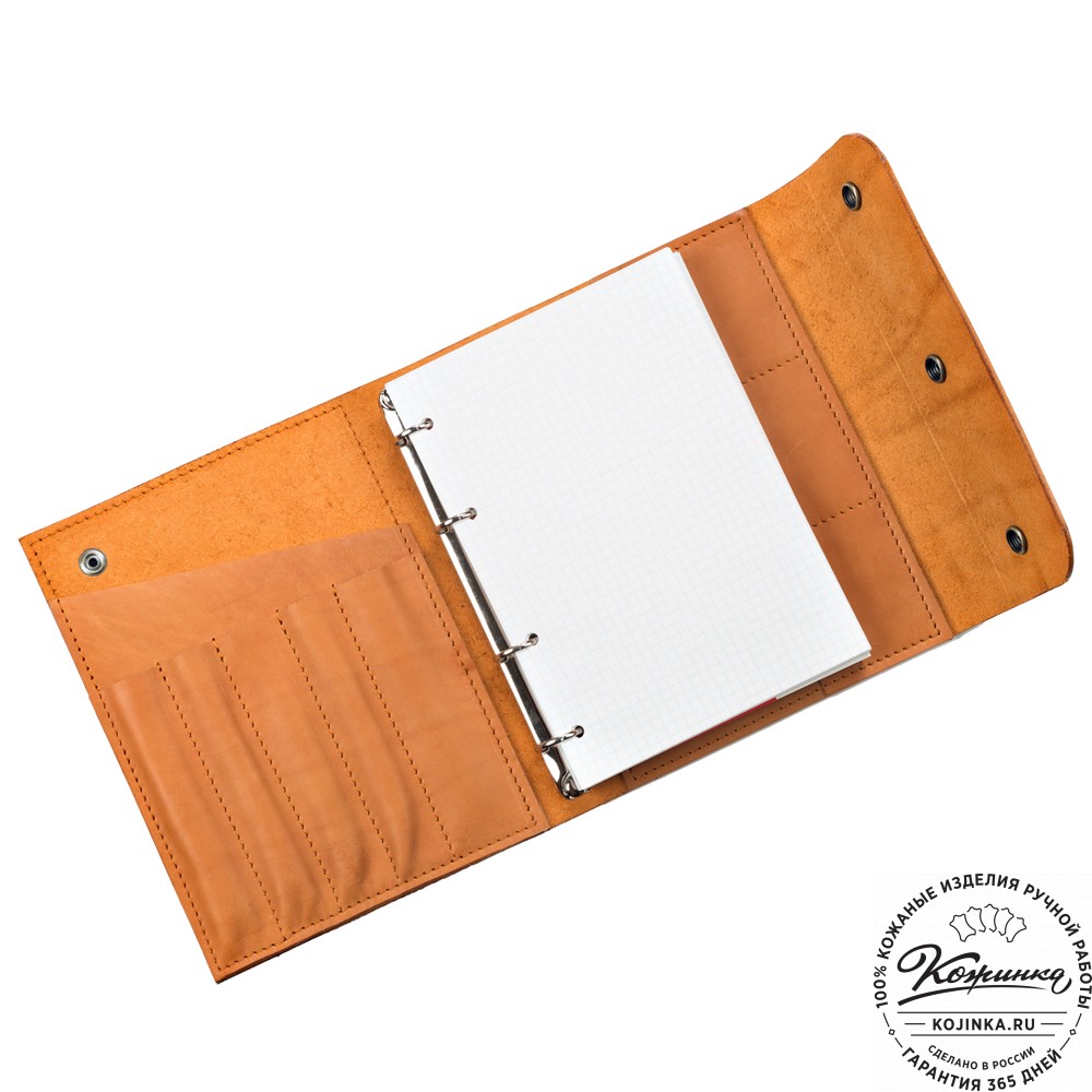 Кожаный ежедневник на кольцах "Джексон" (старение)