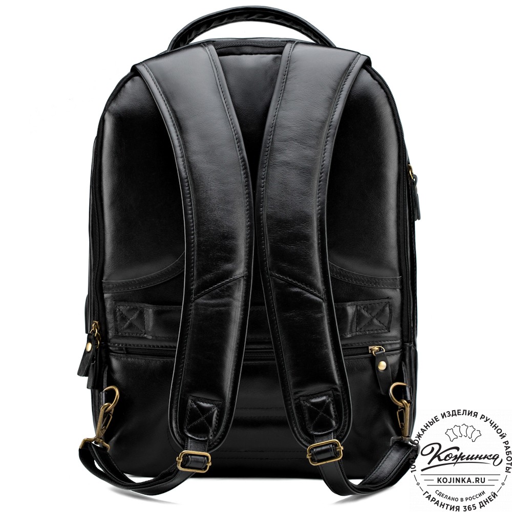 Кожаный рюкзак "Посейдон" (чёрный)