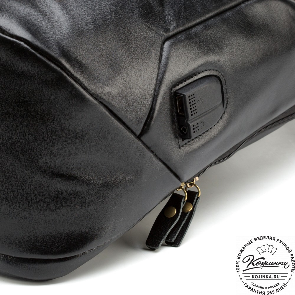 Кожаный рюкзак "Посейдон" (чёрный)