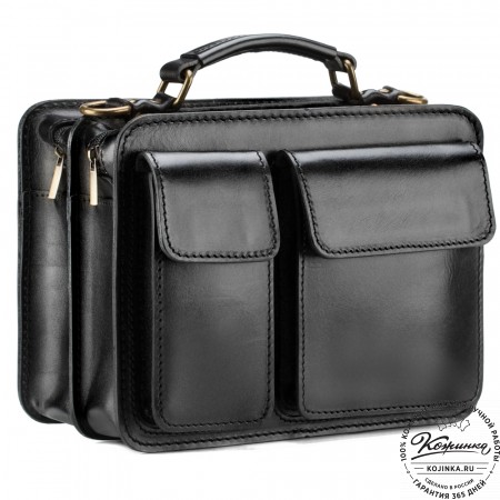 Кожаная сумка "Сакмэн" (чёрная)