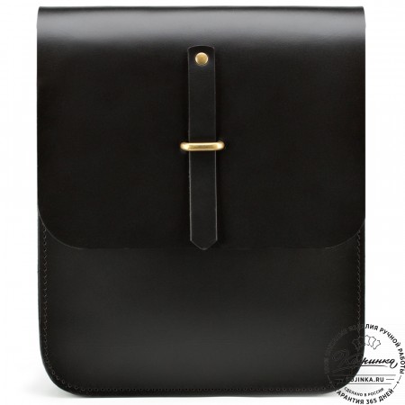 Кожаная сумка через плечо "Казань" (чёрная) 