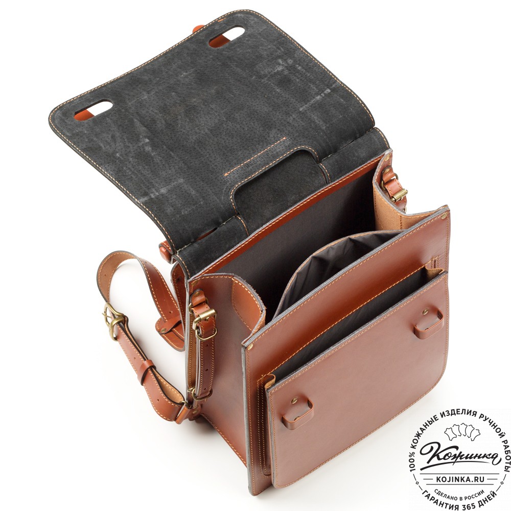 Стильный кожаный рюкзак "Кельт" (рыжий)