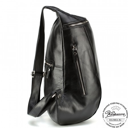 Кожаный рюкзак "Ургант" (чёрный)