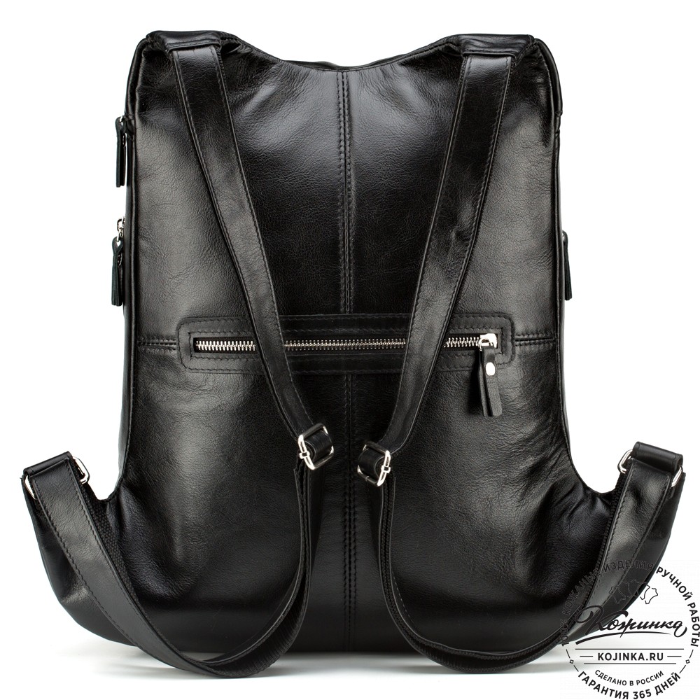 Кожаный рюкзак "Ургант" (чёрный)