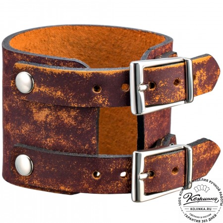 Кожаный браслет "Пэн" (коричневый эксклюзив)