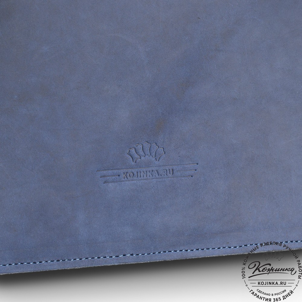 Кожаная дорожная сумка "Гамильтон" (синий крейзи)