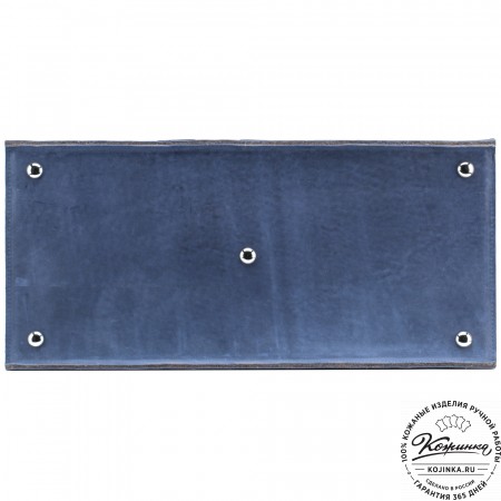 Кожаная дорожная сумка "Гамильтон" (синий крейзи)