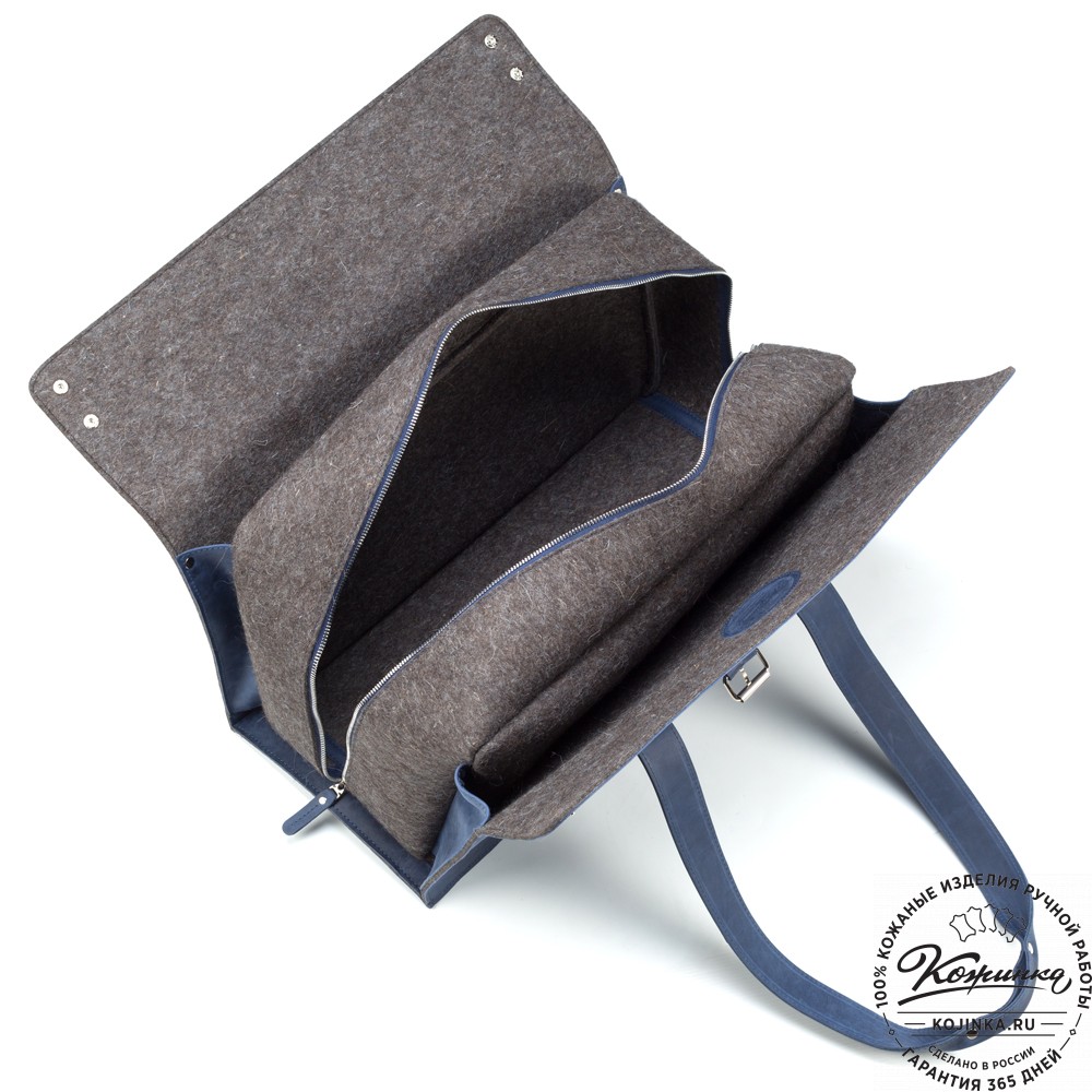 Кожаная дорожная сумка "Гамильтон" (синий крейзи)