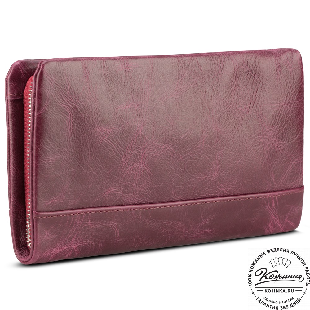 Кожаный клатч "Дарси" (бордовый антик)